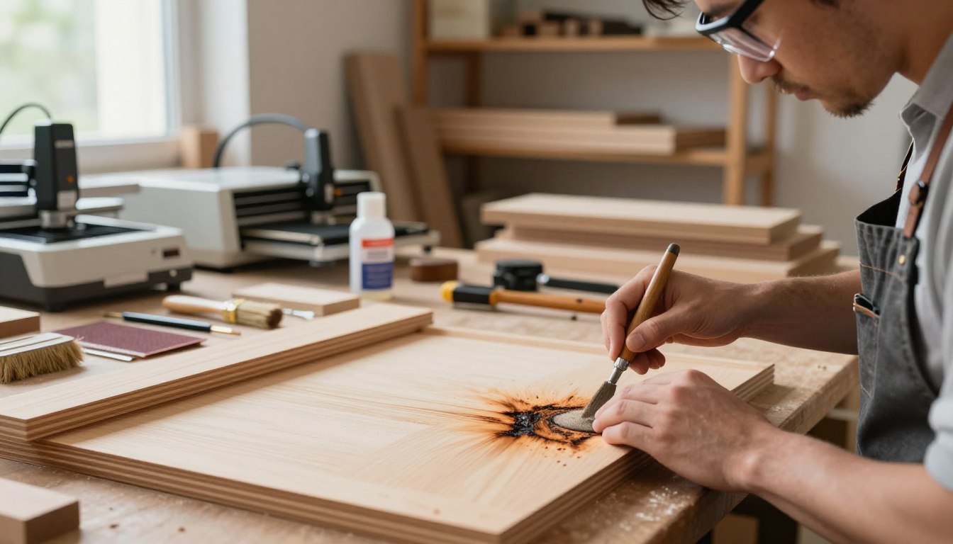 how to fix wood charring on laser engraving projects