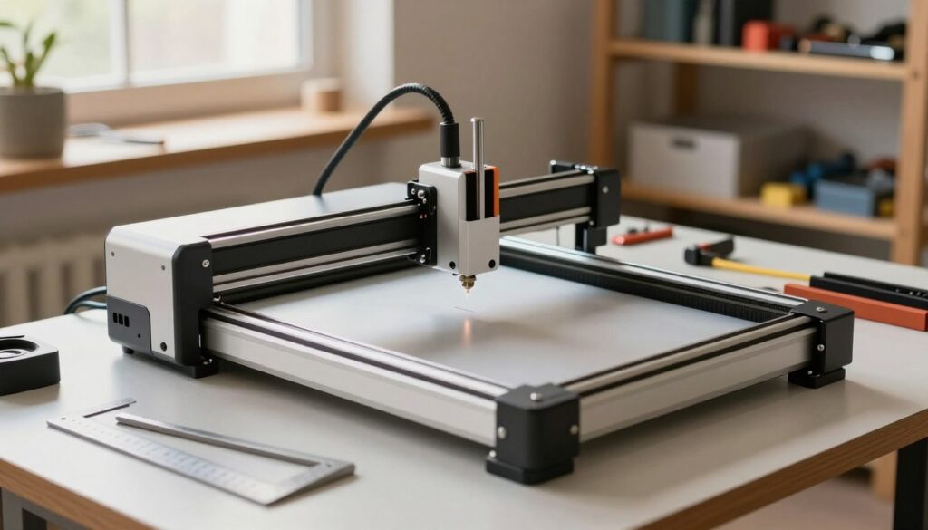 how to square a portable desktop laser engraver frame